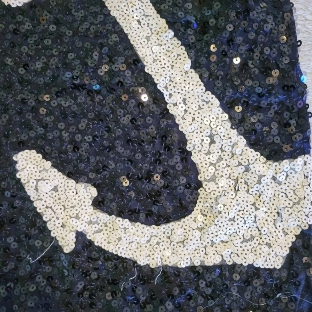 J. Crew Navy Sequin Anchor Tank Top Sz S - Picture 2 of 3